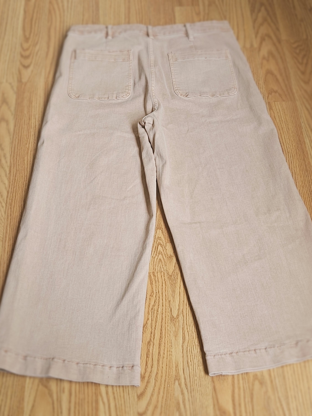 OAT New York High Rise Wide Leg Cropped Pants Dusty Pink Rose Size 12 / 31 - Picture 12 of 16